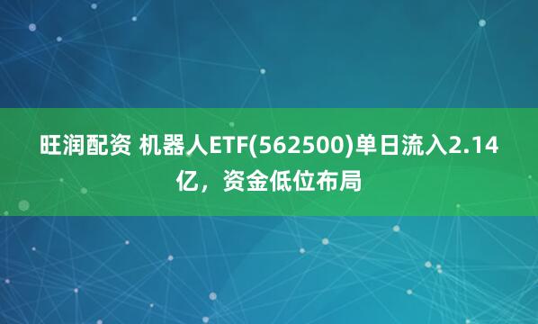 旺润配资 机器人ETF(562500)单日流入2.14亿，资金低位布局